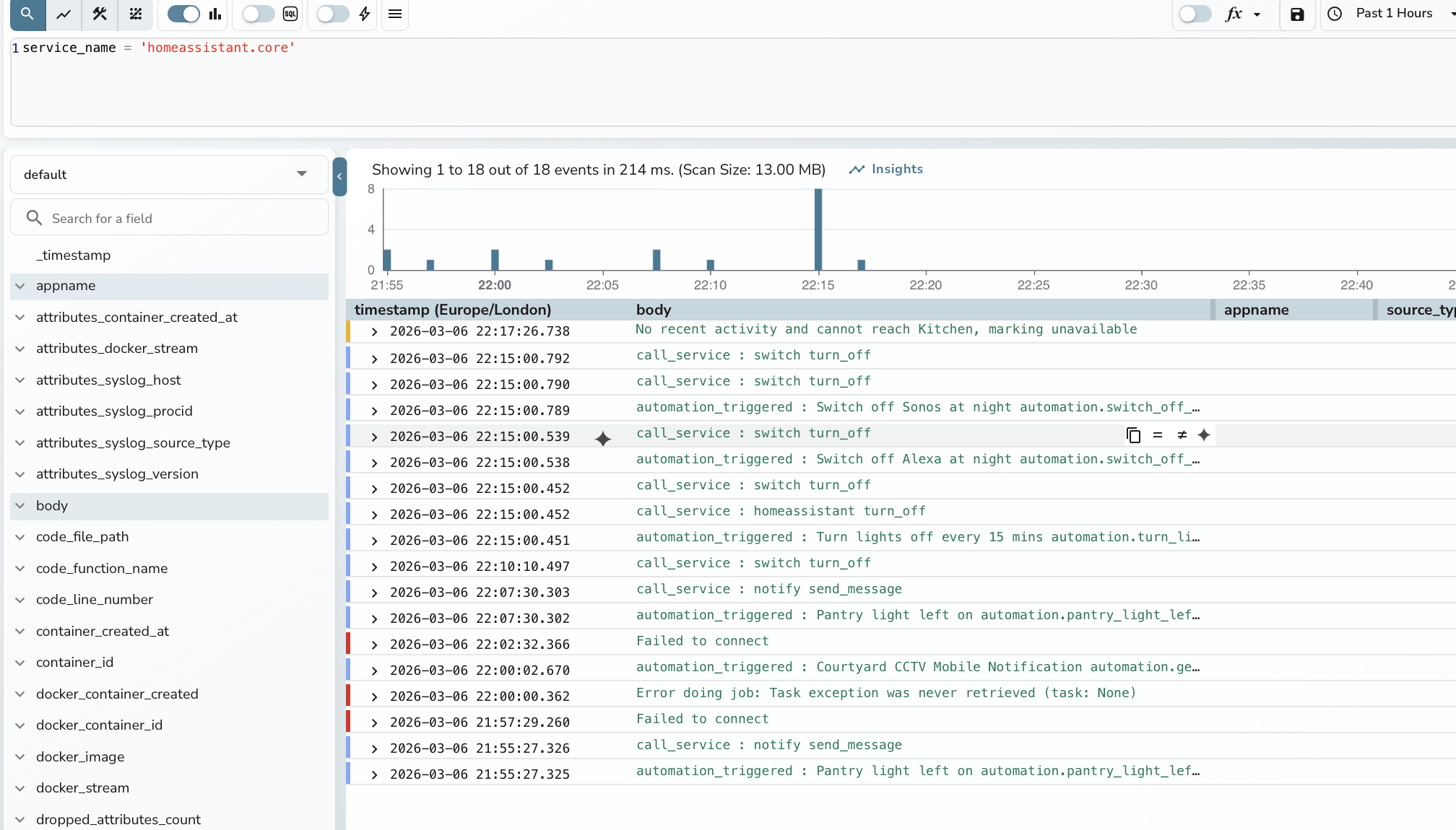 Home Assistant Events in OpenObserve