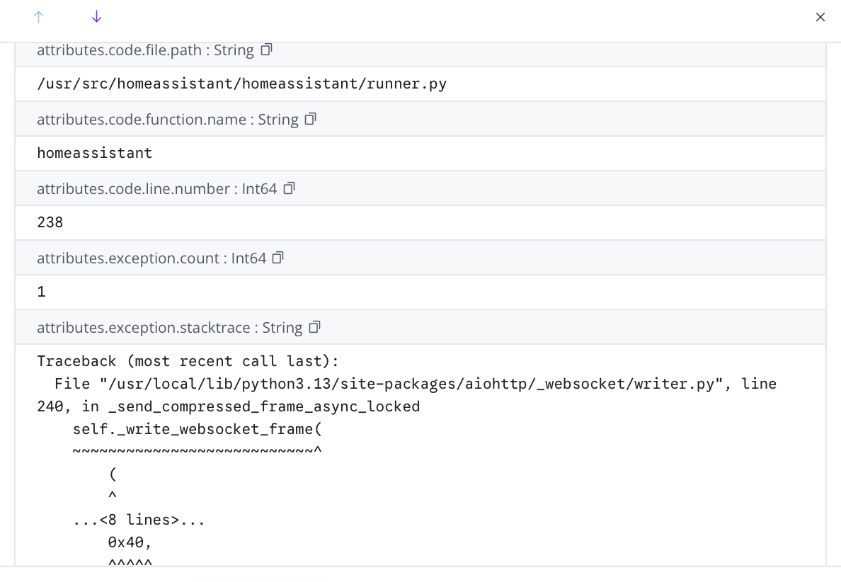 Example OTEL Stack Trace